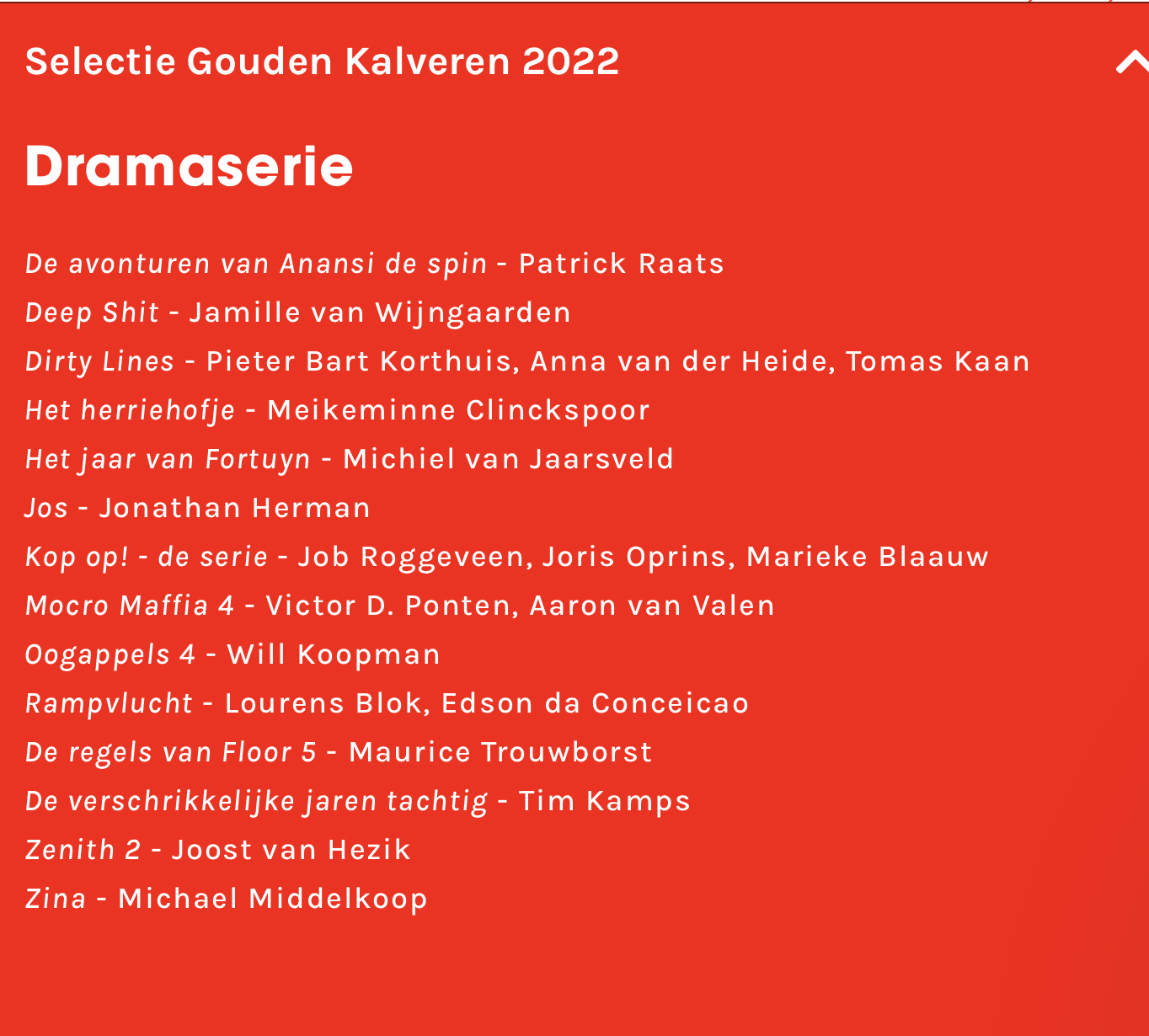 Anansi de spin geselecteerd door Nederlands Film Festival voor een gouden kalf